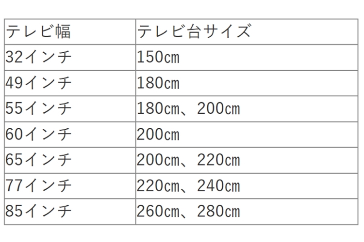 サイズ表