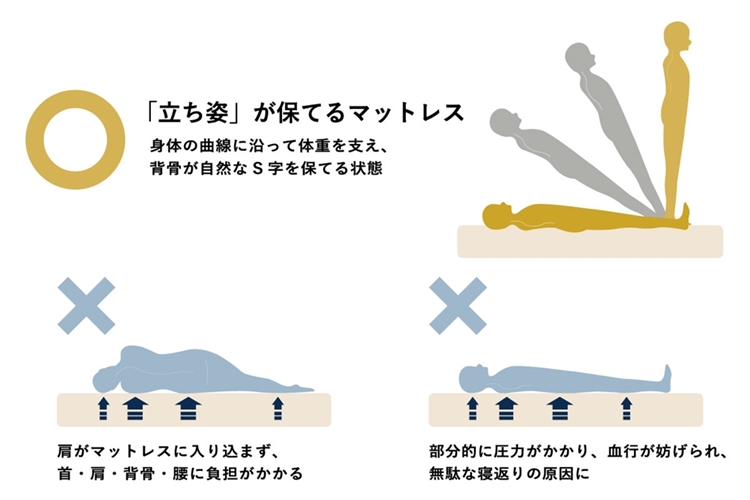 理想の寝姿勢は、自然な立ち姿