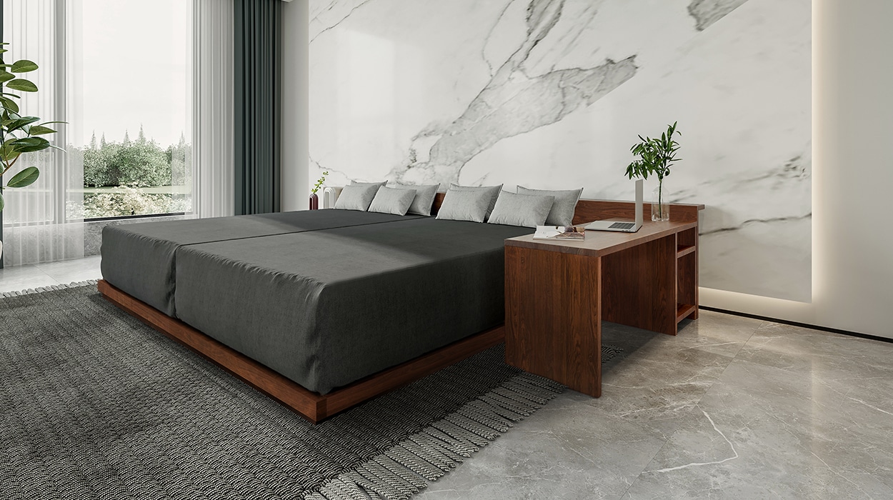UNISON WIDE HEAD BED ダブル(D)