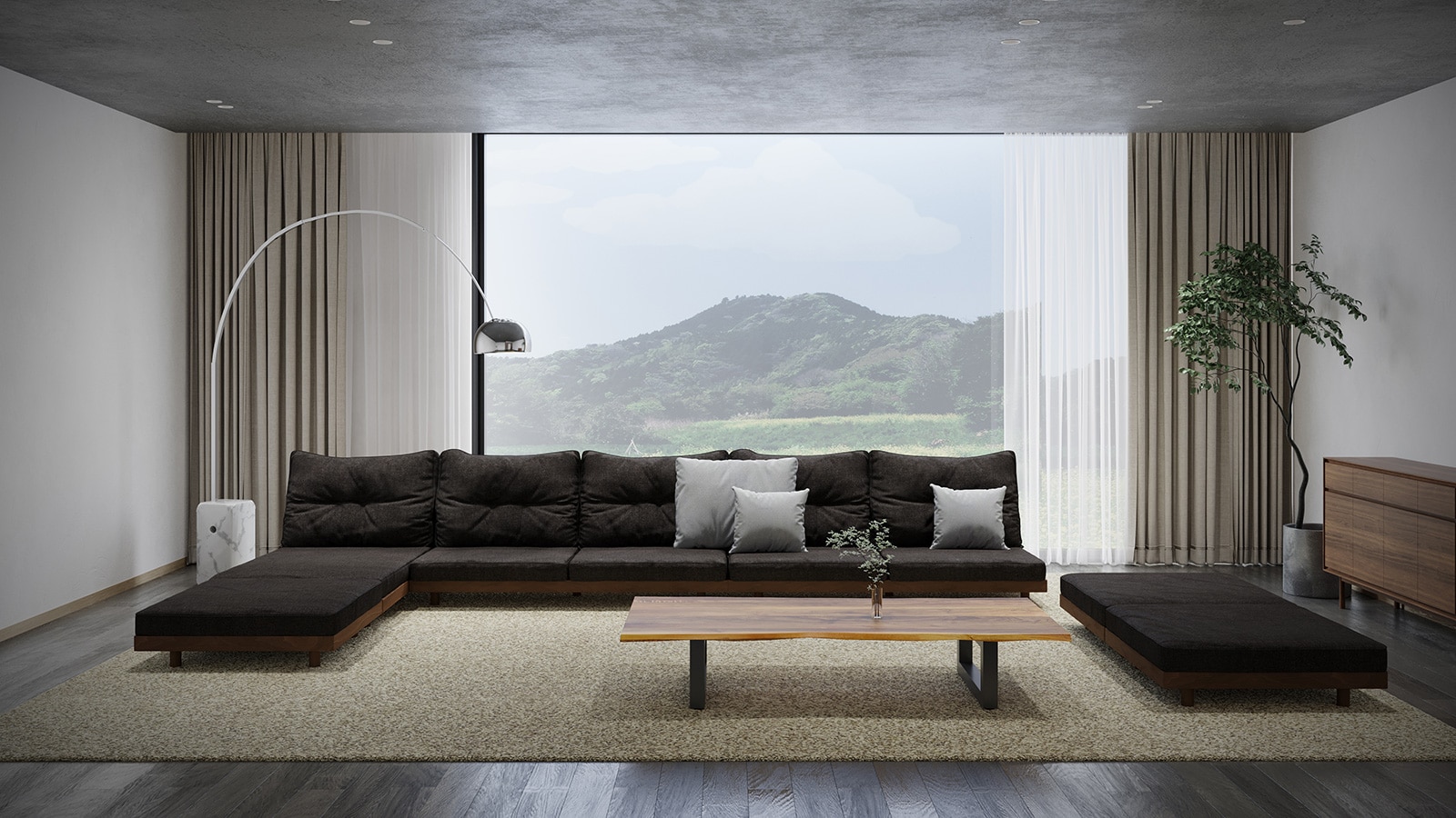 WILDWOOD LIVE EDGE LIVING TABLE W 140cm × D 90~80cm