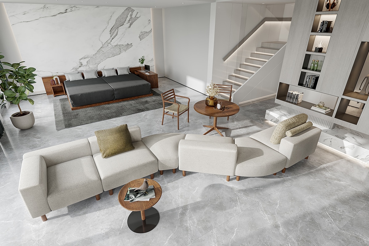COMPOSIT SYSTEM SOFA オットマンファンシェイプ45°