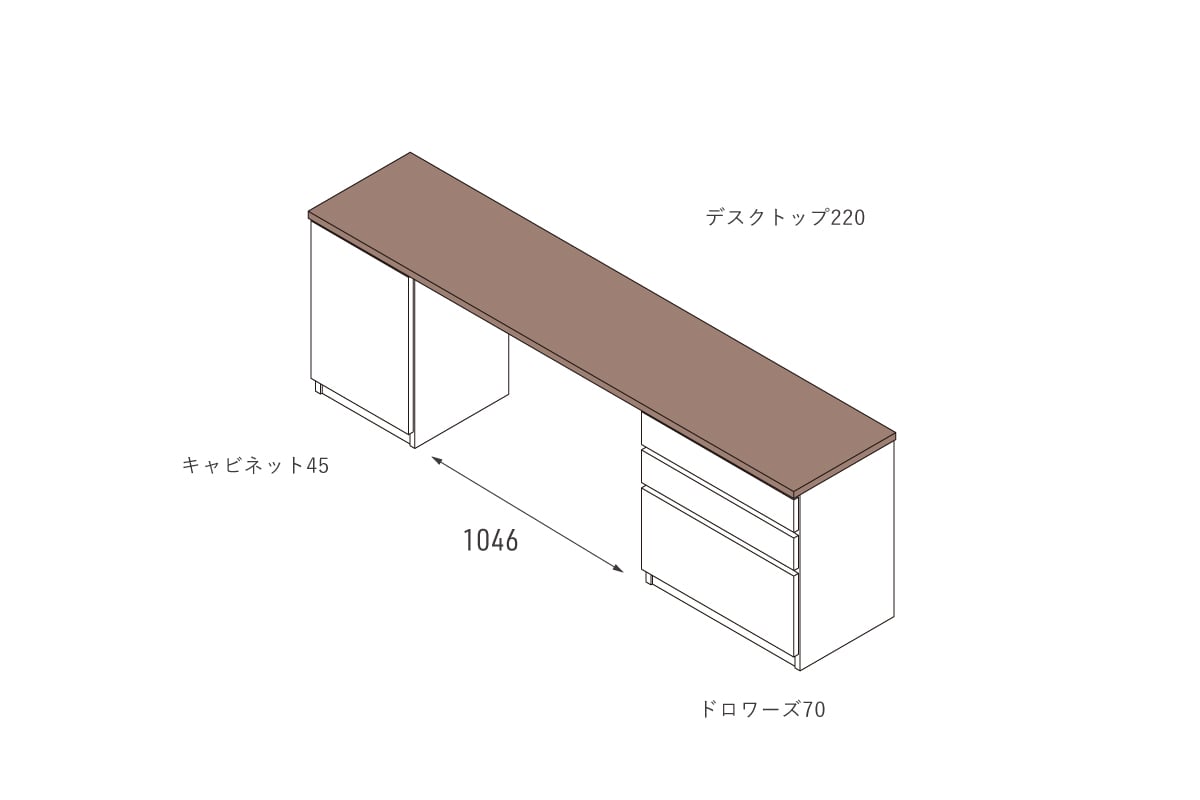 NOTE DESK TOP W220cm × D46cm
