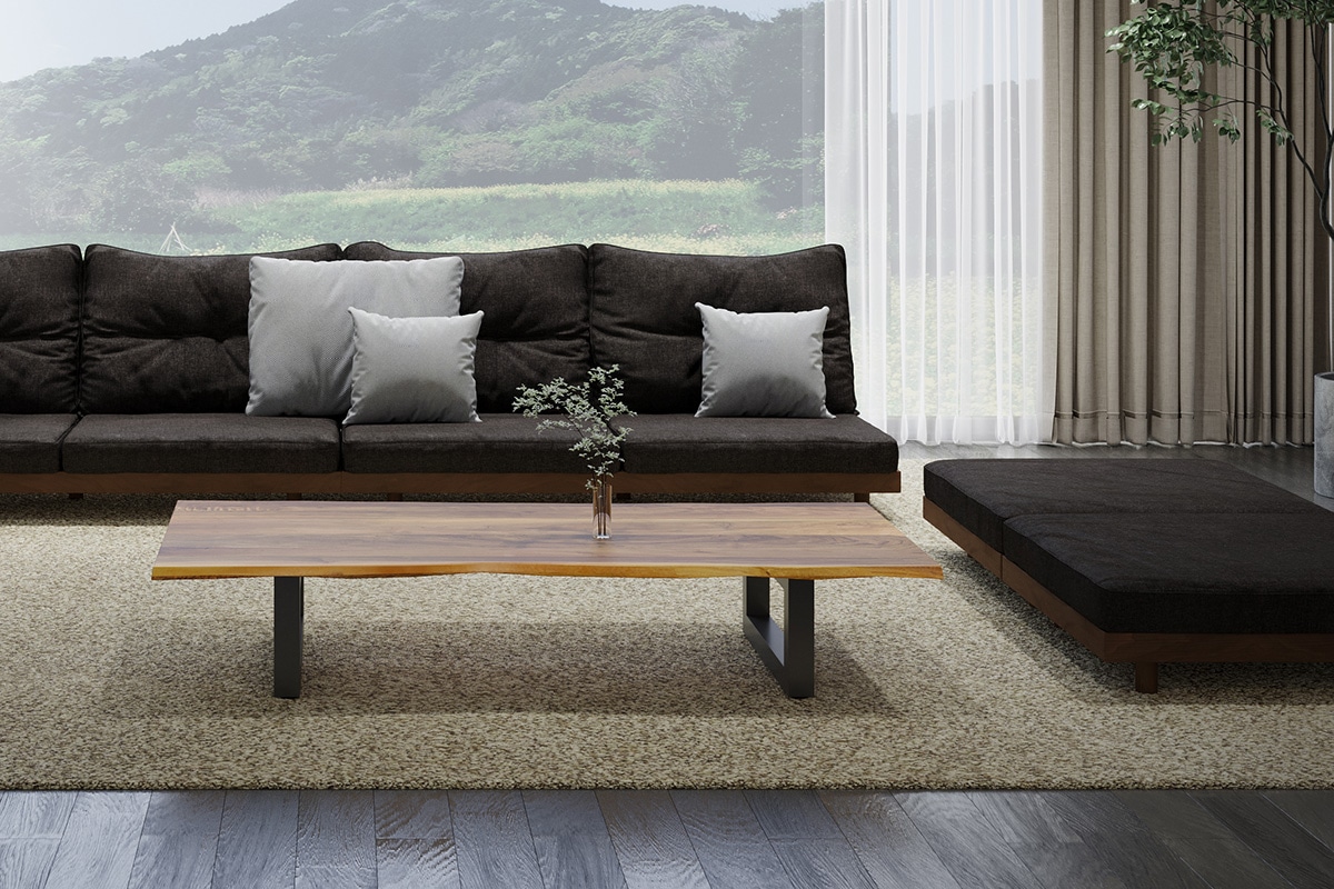 WILDWOOD LIVE EDGE LIVING TABLE W 140cm × D 90~80cm