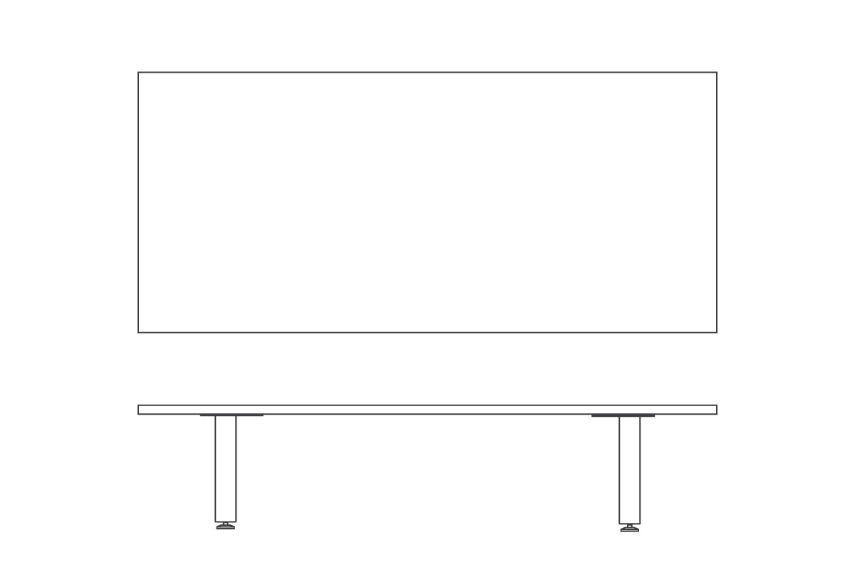 W 200cm × D 90～80cm