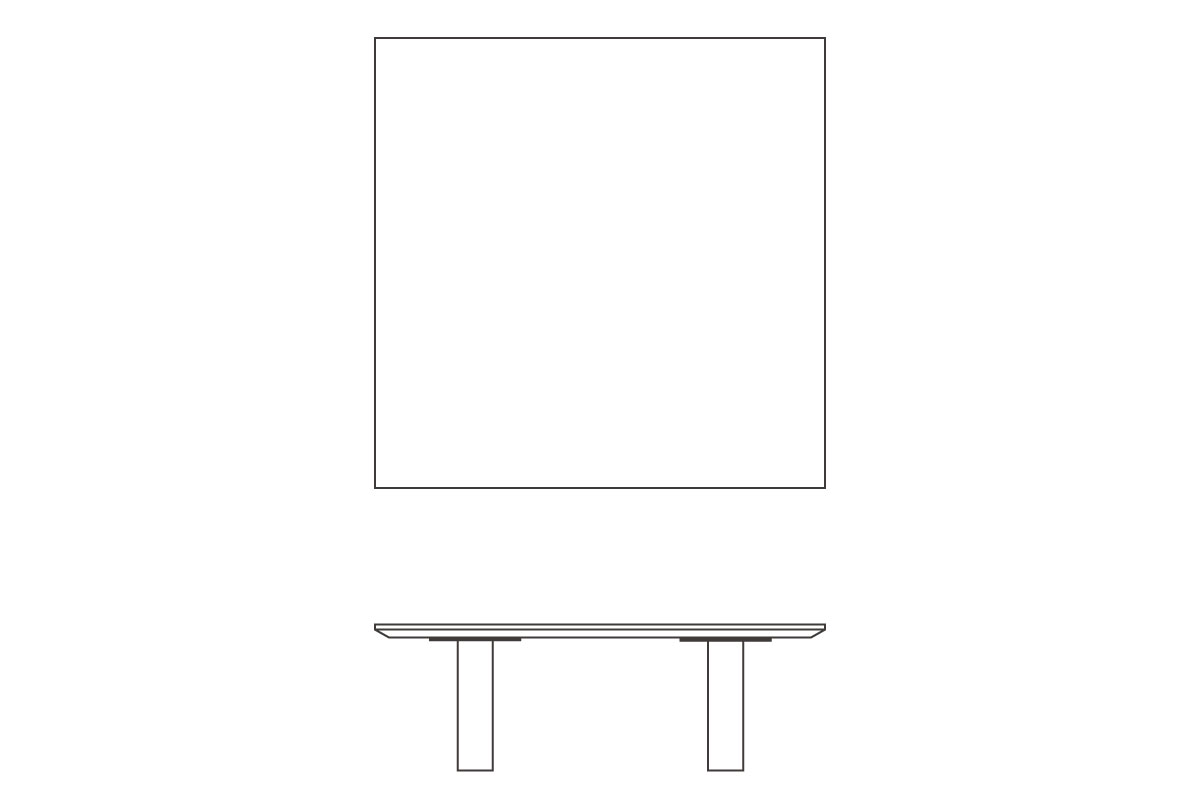 W90cm D90cm H30cm