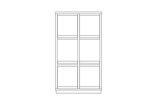 2列3段 : W76.6 × D47 × H134 cm
