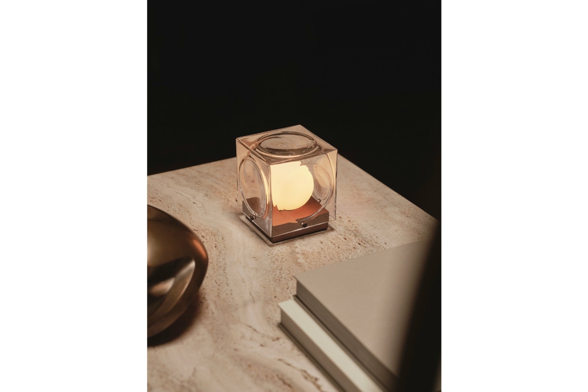 LEE BROOM | CHANT PORTABLE LAMP CLEAR & GOLD