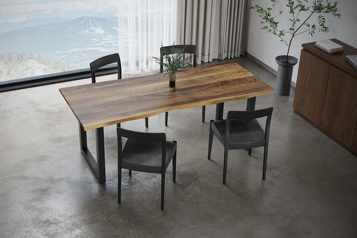 WILDWOOD LIVE EDGE DINING TABLE W 120cm × D 90~80cm