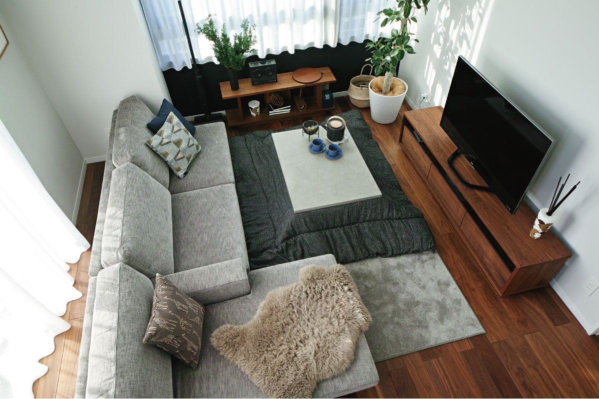 FolivorA | NOMBE kotatsu table(mortar) ウォールナット 100×80(cm)