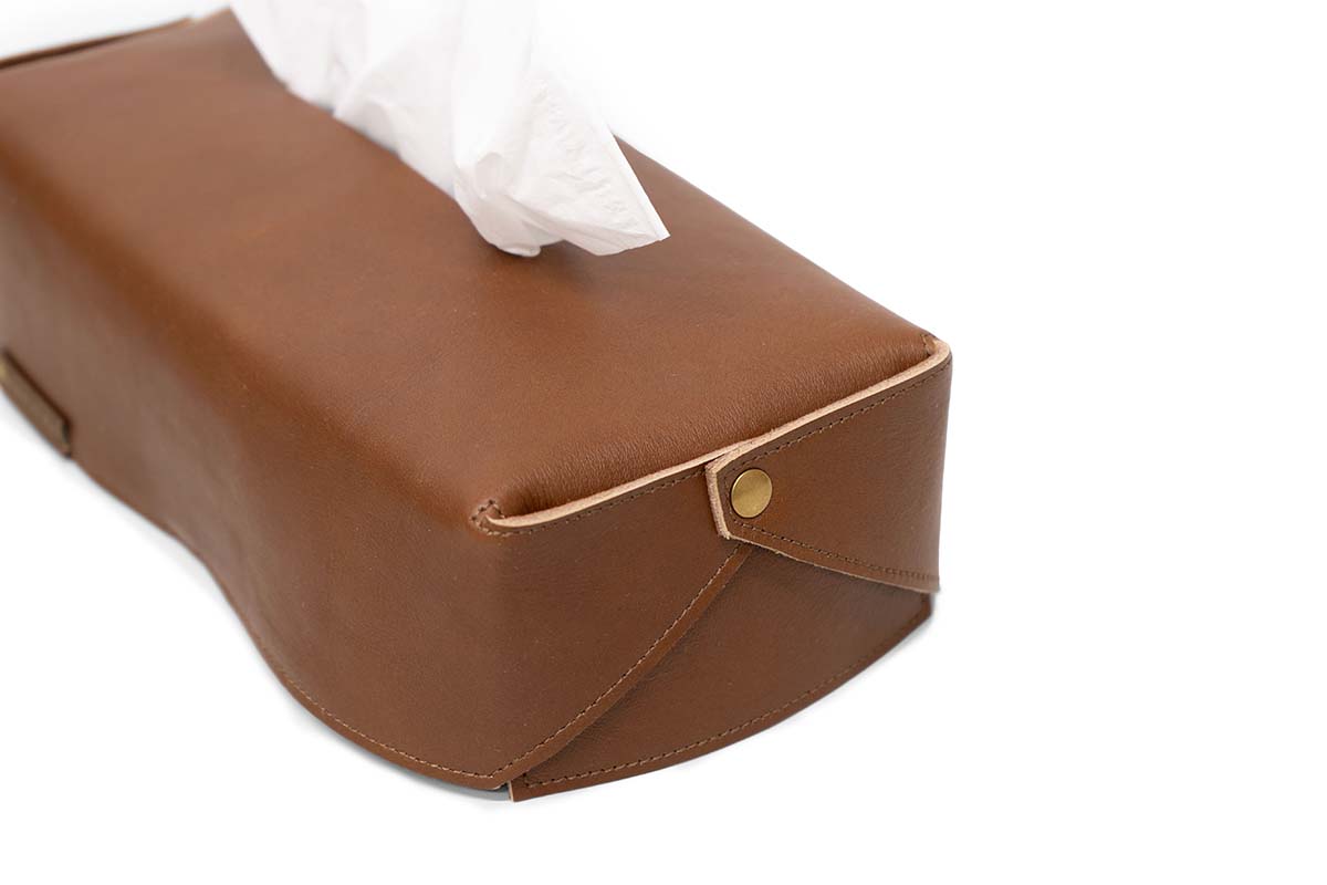 LEATHER TISSUE COVER PATINA ブラック