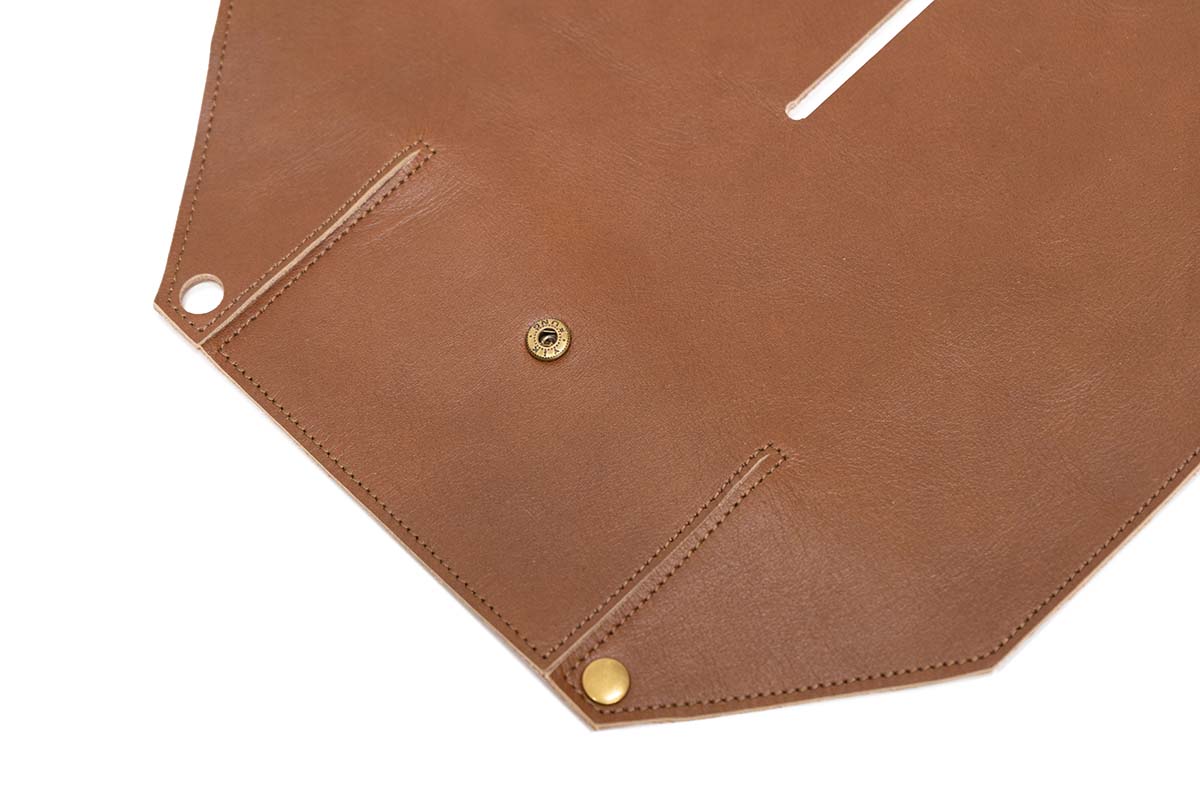 LEATHER TISSUE COVER PATINA ダークブラウン