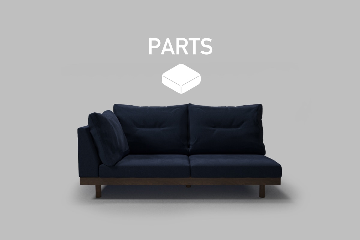 DANISH GRANDE SOFA PARTS シングルアーム2シーター179 座クッション中材（片側単品）