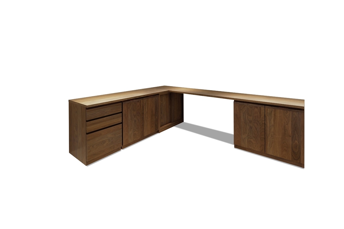 NOTE SYSTEM DESK SET 天板220+サイドトップ140.2+キャビネット70×2ドロワーズ45+コーナースライド
