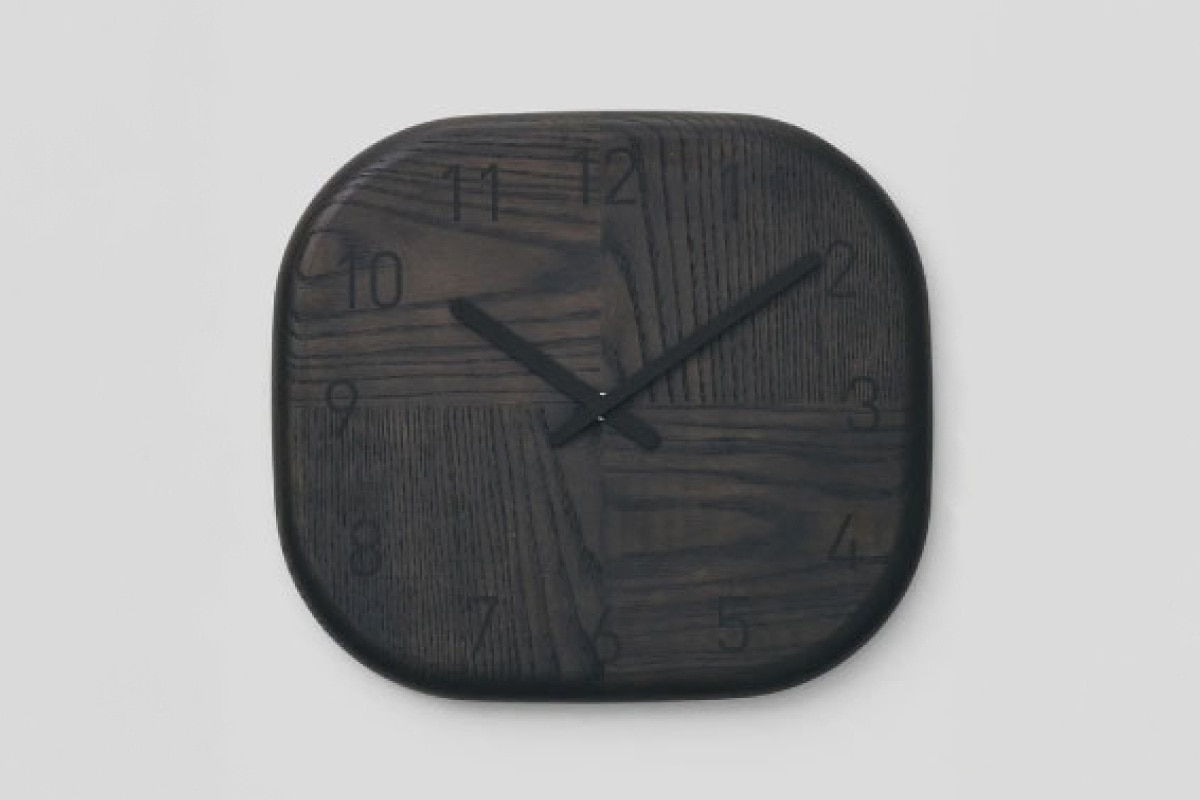 SASAKI | HAGI clock ダークグレー スクエア(面取り加工あり)