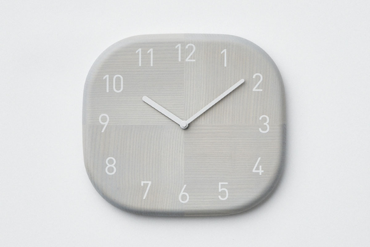SASAKI | HAGI clock ライトグレー スクエア(面取り加工あり)